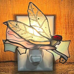 Kirks Folly Flying Fairy Angel Stained Glass Nightlight Night Light